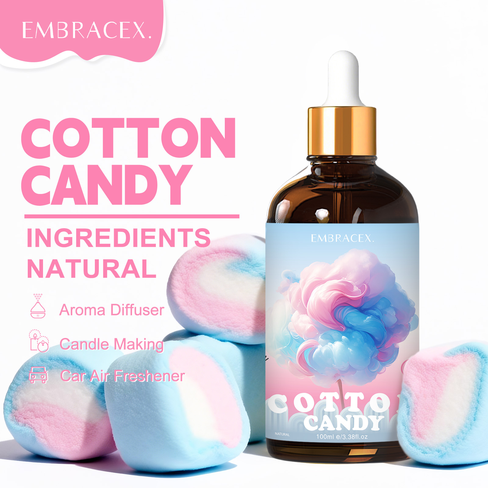 Candle Making Oils - 100ml Cotton Candy Fragrance Oils Diffusers