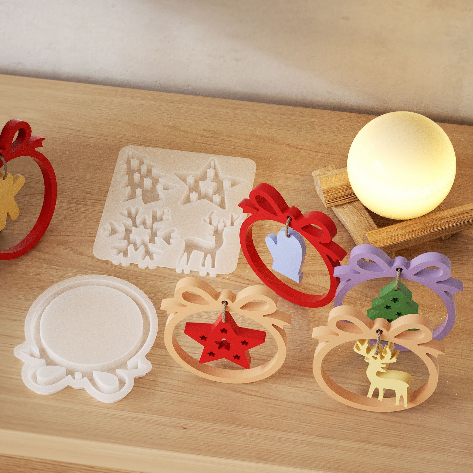 1/3 piece Christmas resin sili - Candle Mold Silicone 评论和价格