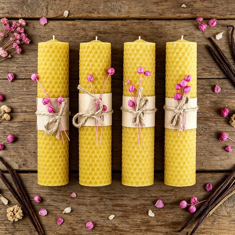 4pcs Handmade Rolled Beeswax P - Candle Making Kit Beeswax 评论和价格