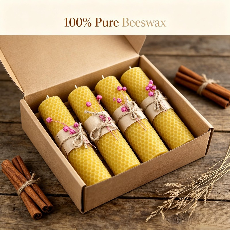 4pcs Handmade Rolled Beeswax P - Candle Making Kit Beeswax 评论和价格