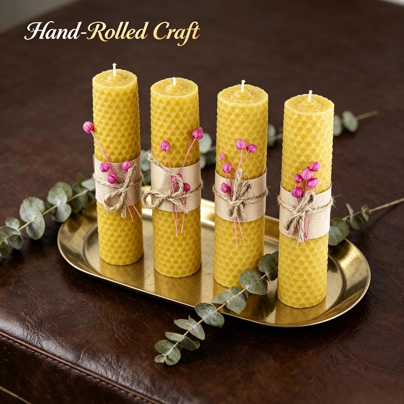 4pcs Handmade Rolled Beeswax P - Candle Making Kit Beeswax 评论和价格