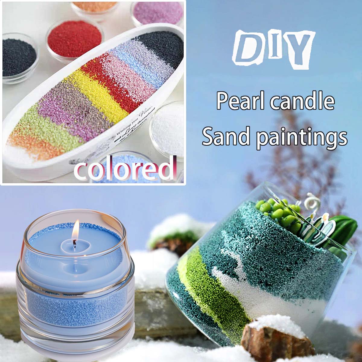 250G 11Colors Sand Wax Ice Flo - Candle Making Kit Beeswax 评论和价格