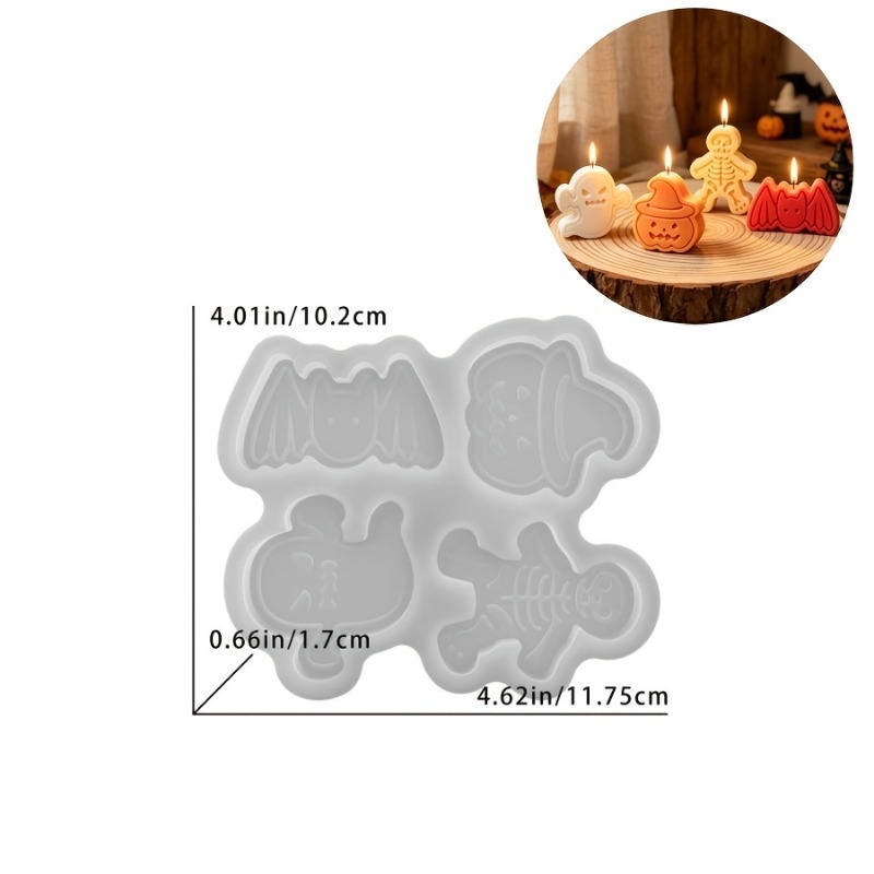 4-cavity silicone resin mold s - Candle Mold Silicone 评论和价格